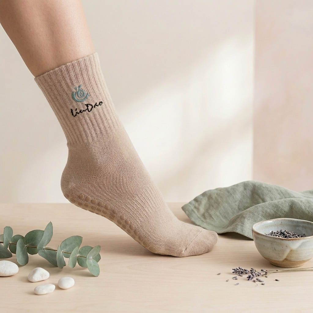 Liudao Yoga Socken mit Anti-Rutsch Sohle 4er Pack