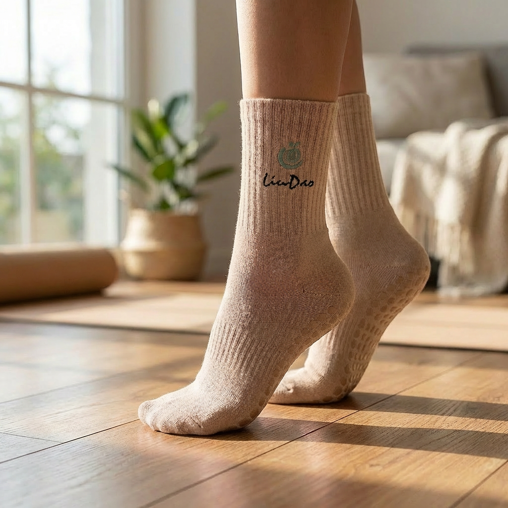 Liudao Yoga Socken mit Anti-Rutsch Sohle 4er Pack