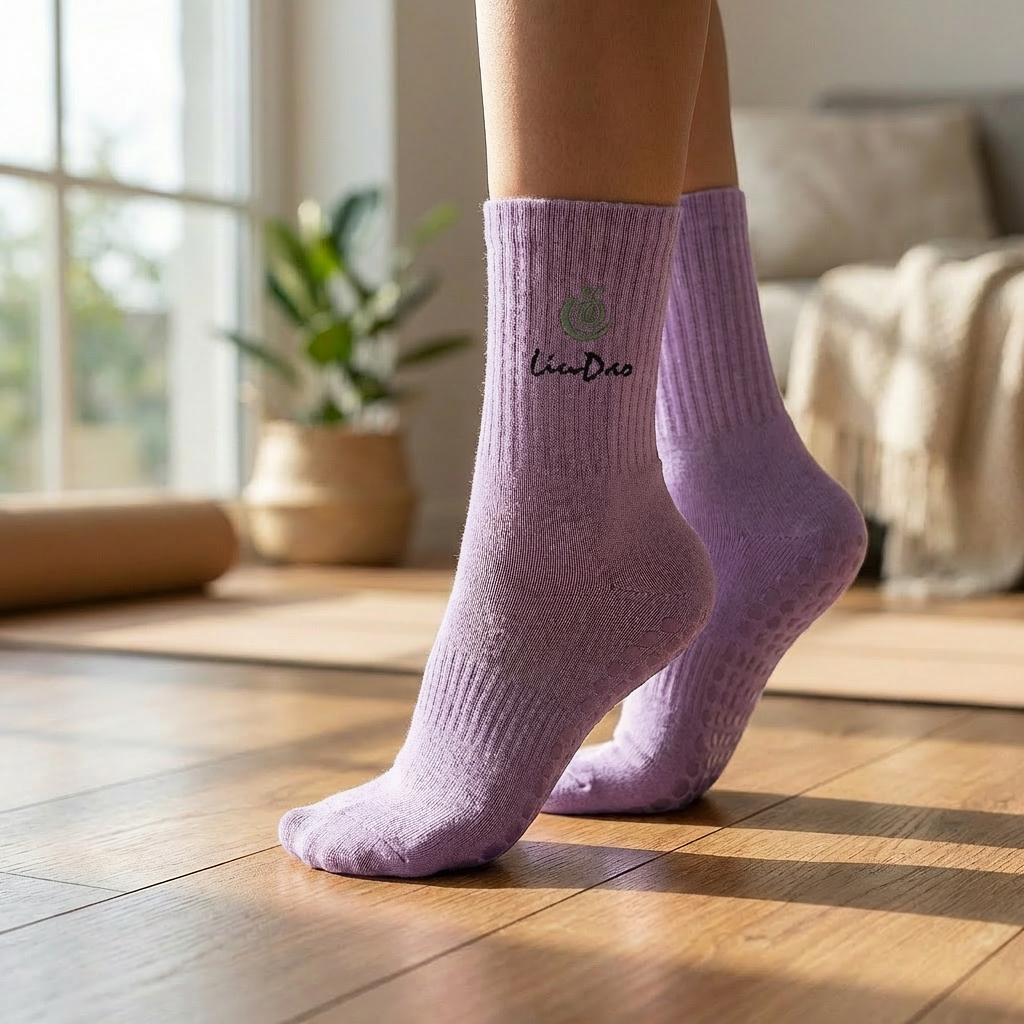 Liudao Yoga Socken mit Anti-Rutsch Sohle 4er Pack