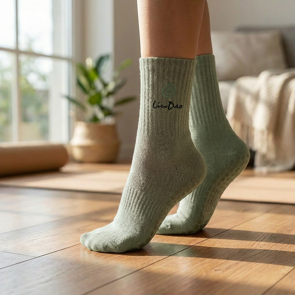 Liudao Yoga Socken mit Anti-Rutsch Sohle 4er Pack